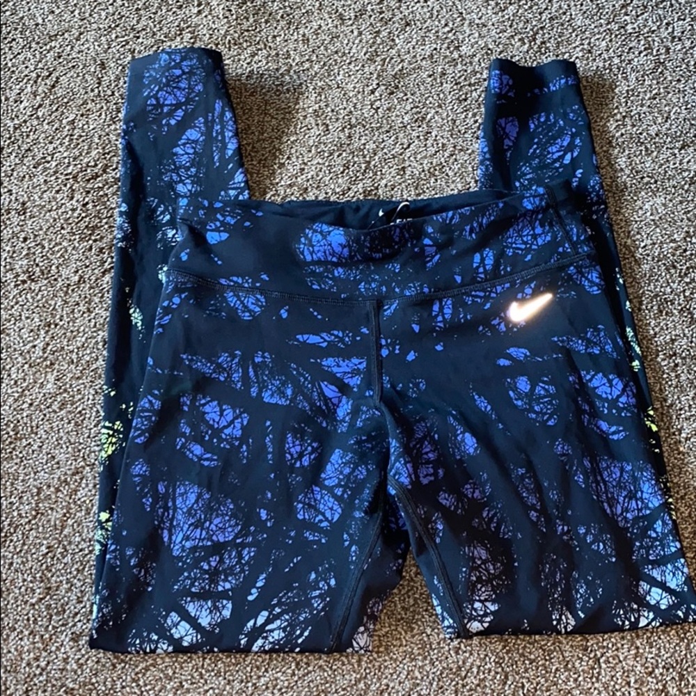 Nike Black and Blue Leggings